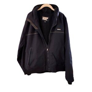 Lands End Mens XL Navy Jacket Fleece Lining Zip Closure Wind & Water Resistant